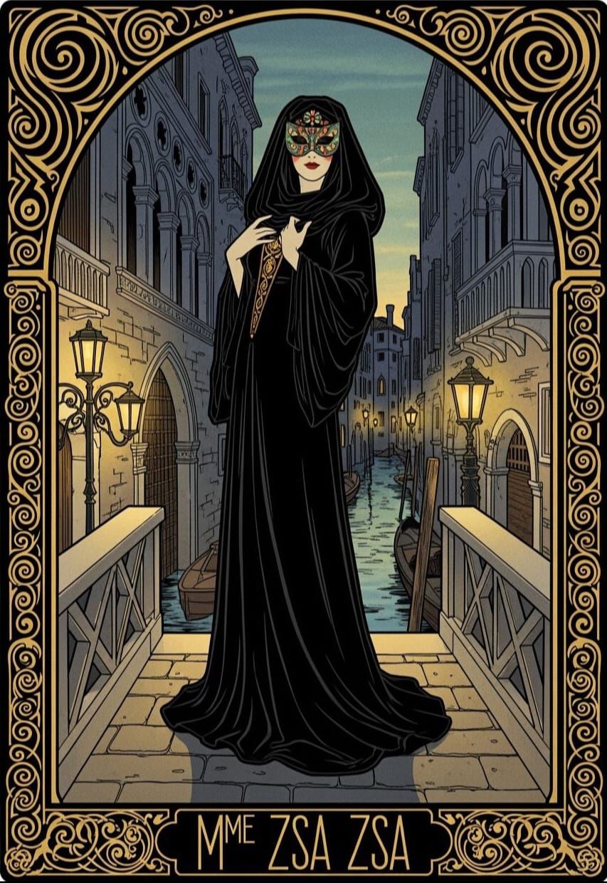 Art Deco Venetian Masquerade in Mucha Style
