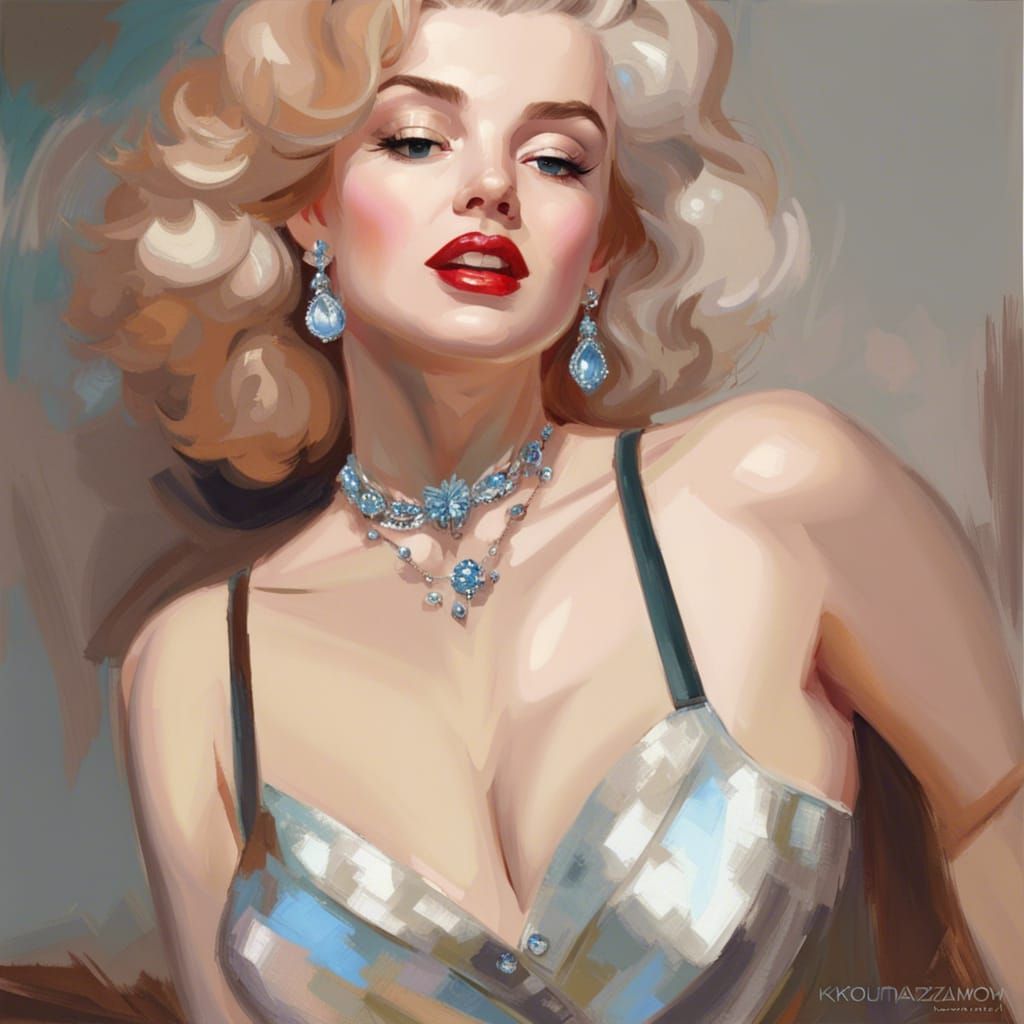 Marilyn Monroe Portrait in Baroque Style