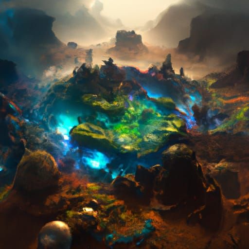 Detailed Matte Painting of Earth in Deep Color