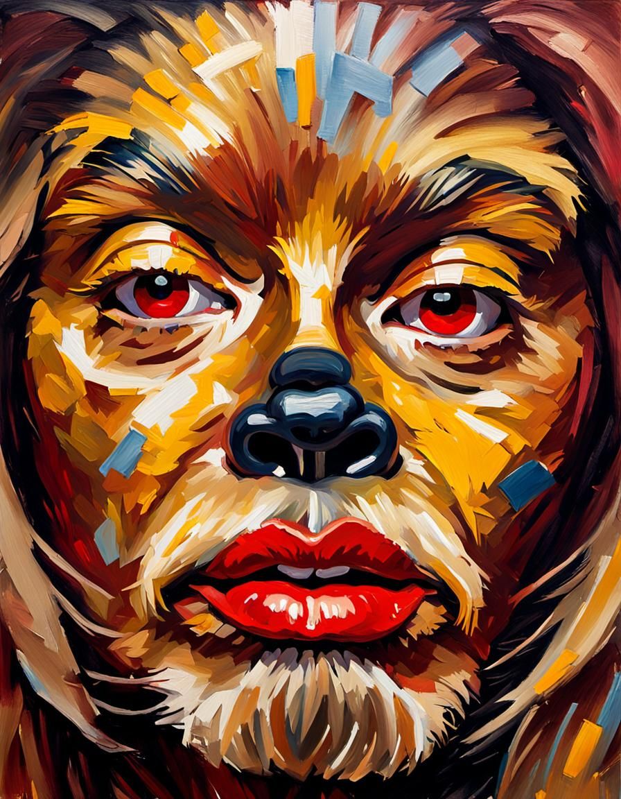 Wookiee Kiss in Vibrant Oil Paint