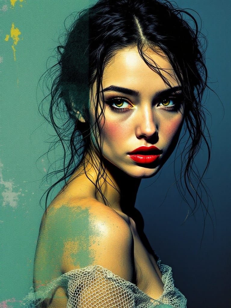 Dazzling Portrait in Pop Art Renaissance Style