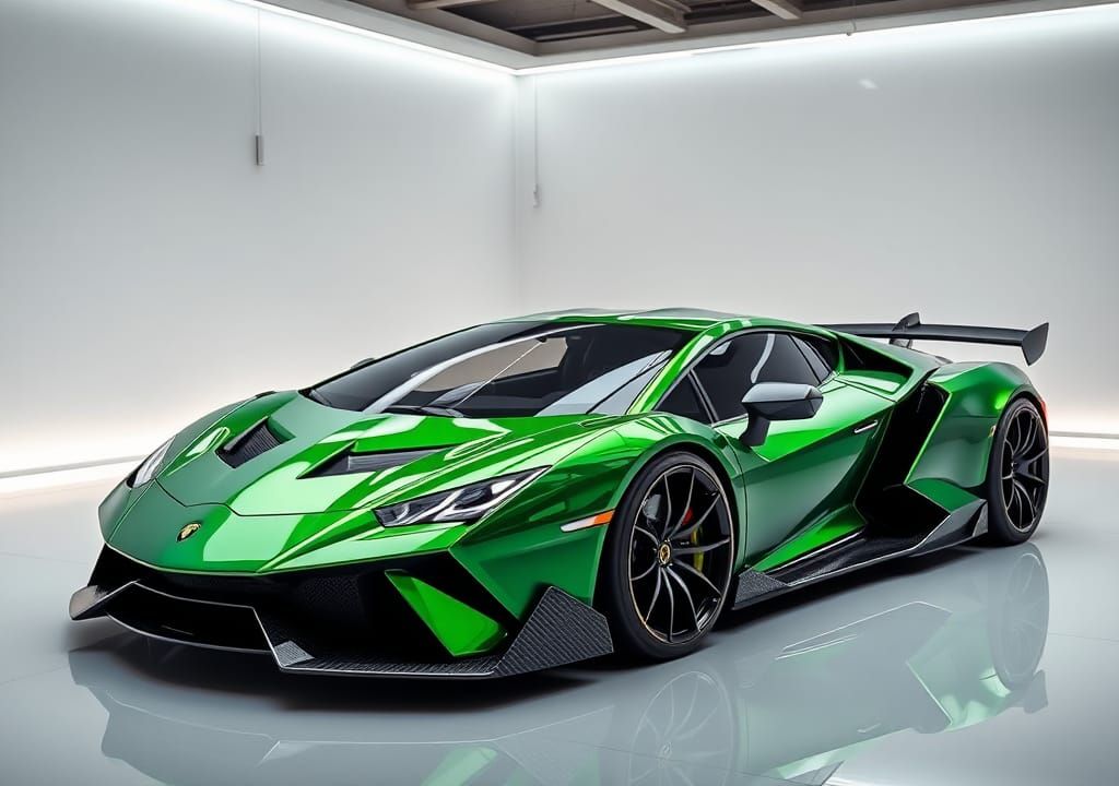 Futuristic Supercar Concept in Industrial Futurism Style