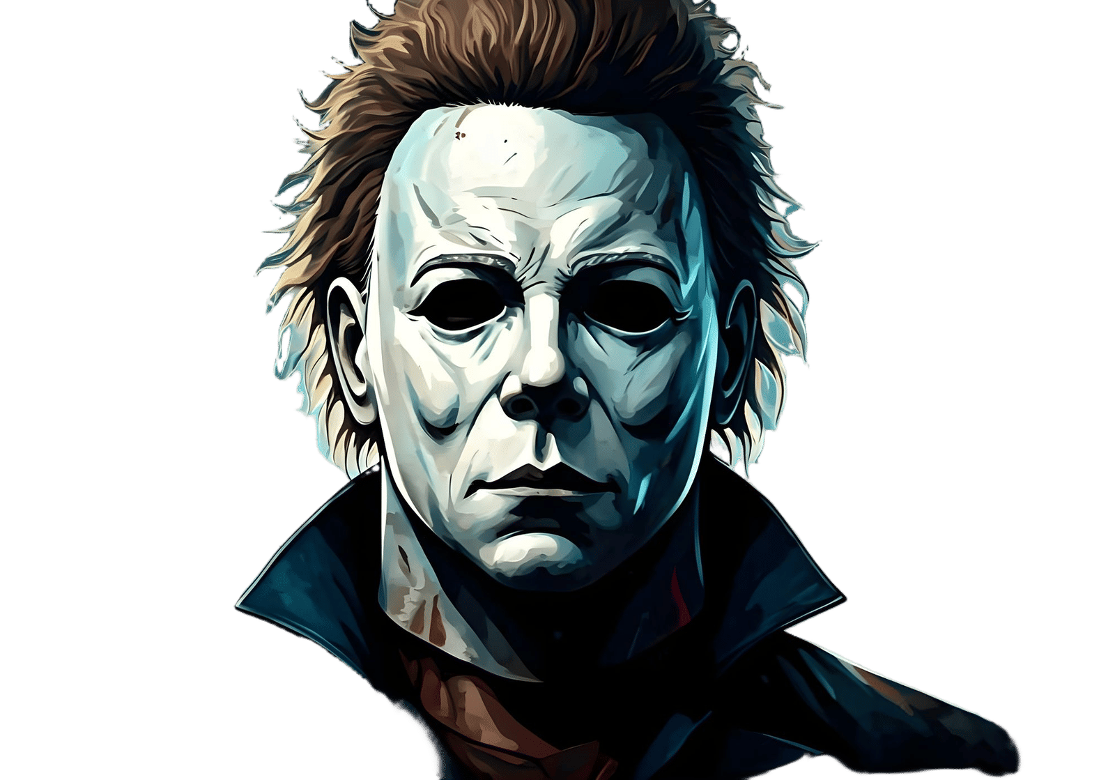 Ink-Spattered Portrait of Michael Myers