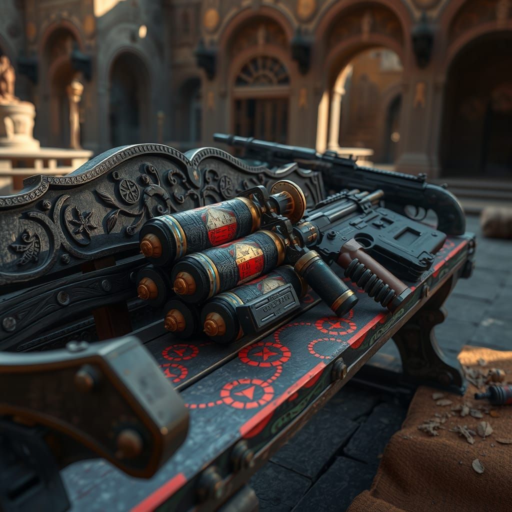 Mystical Ruins: High-Contrast Explosives and Firearms