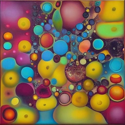 Abstract Circles Squared: Pouring Oil Painting in Surreal St...