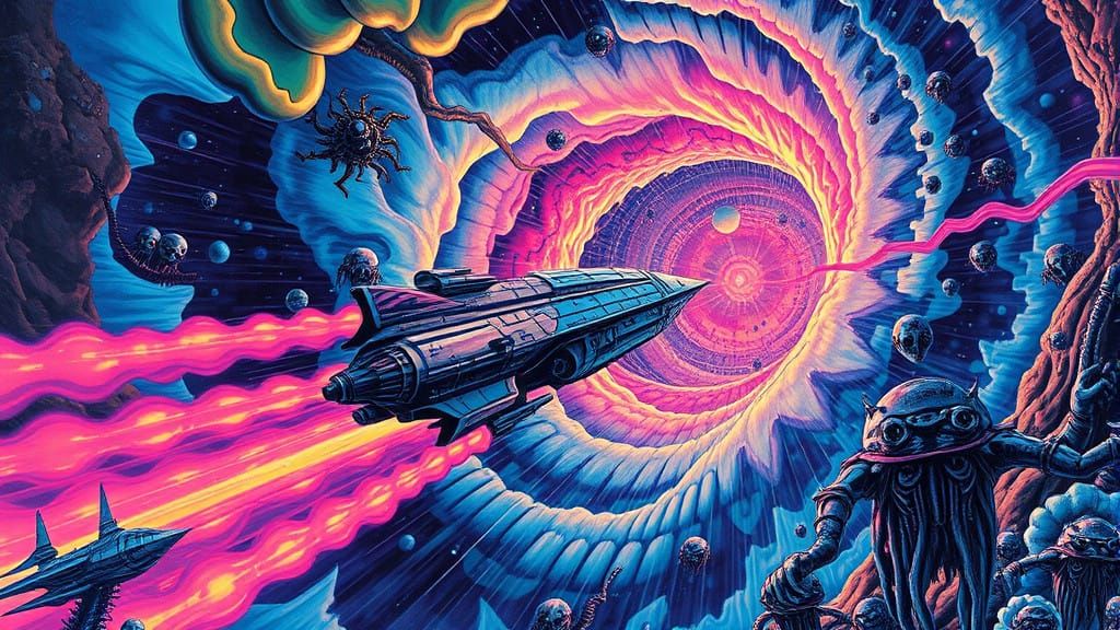 Cosmic Odyssey in Iridescent Hues