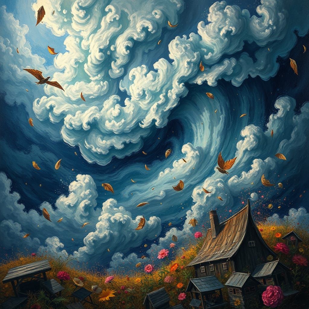 Fantastical Storm in Dreamlike Surreal Landscape