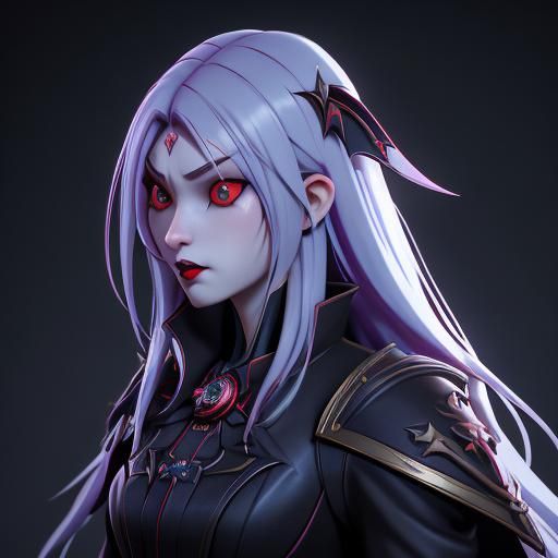 Anime Style Vampire Queen Concept Art