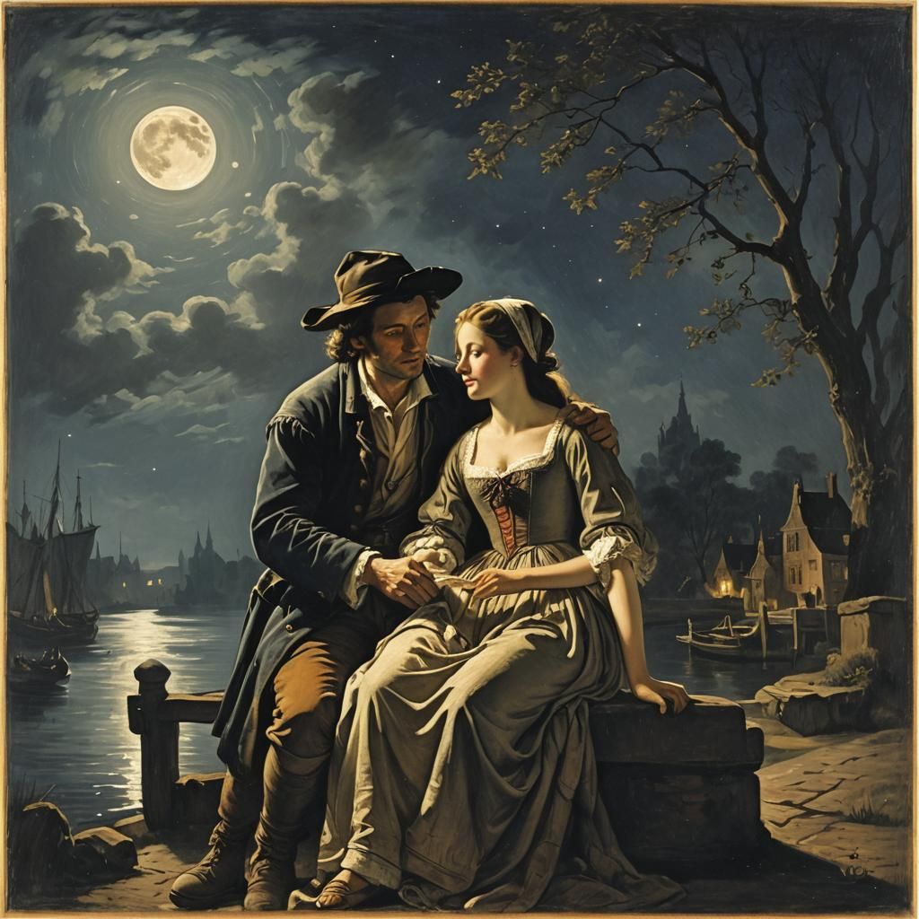 Moonlit Romance in Baroque Style