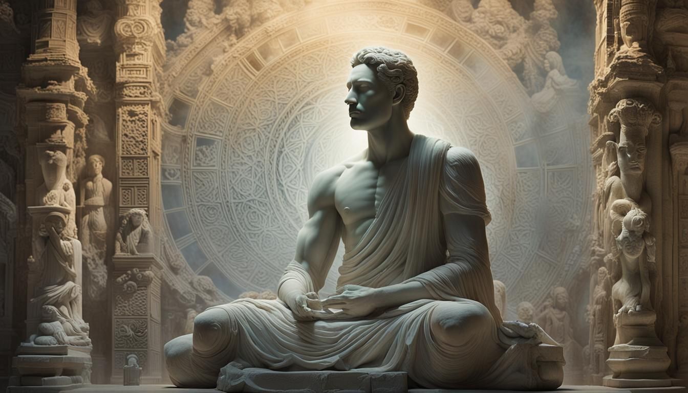 Ethereal Male Figure Emerging from Dreamlike Haze