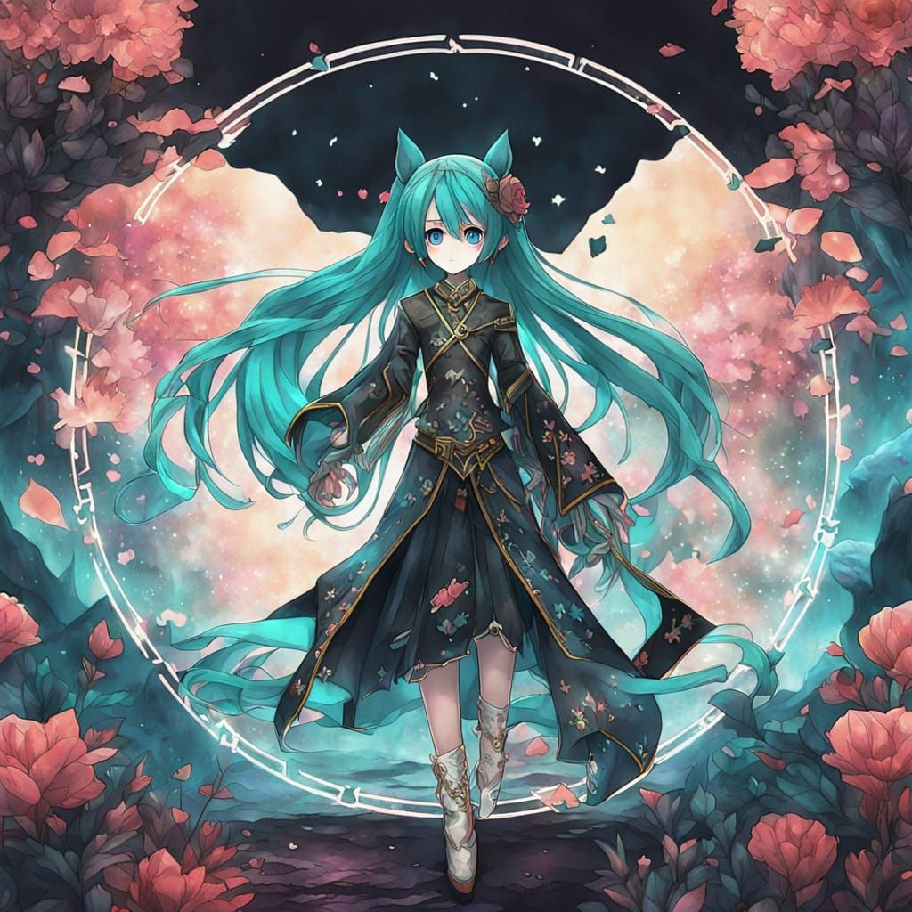 Hatsune Miku as the Enigmatic Magician