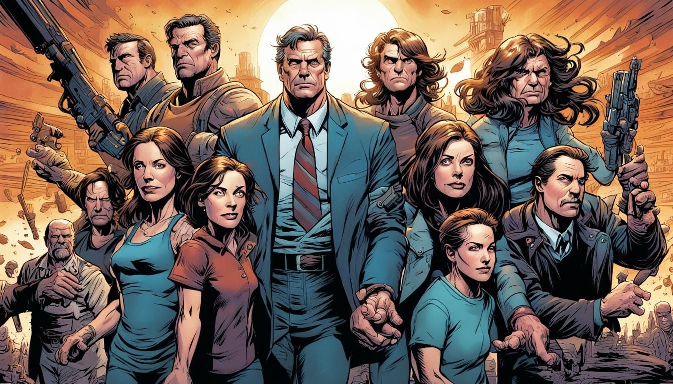 Detailed Family Portrait in Comic Book Style