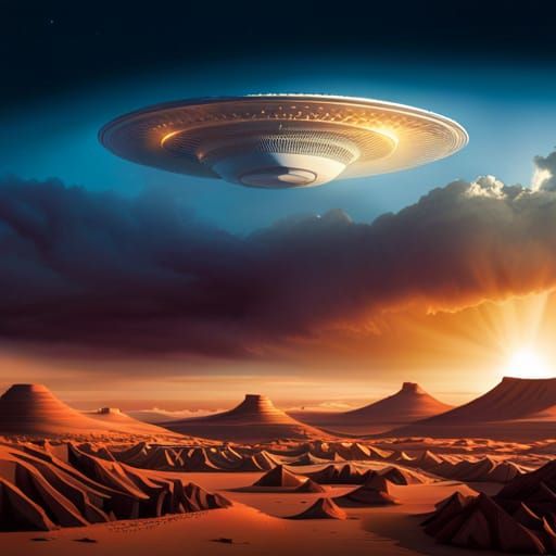 UFO Shining Light in 1950s New Mexico Desert