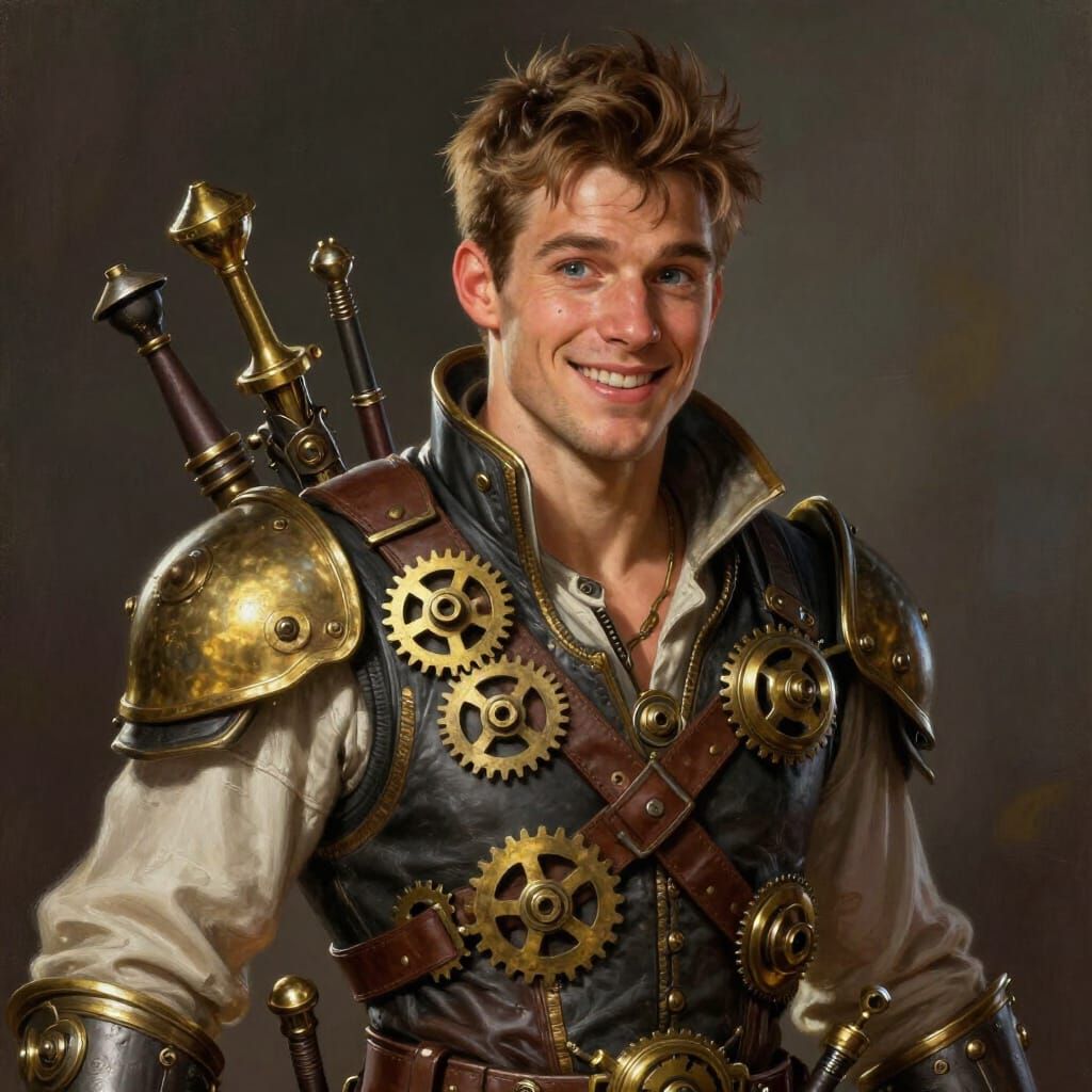 Steampunk Master of Arms with Kind Eyes
