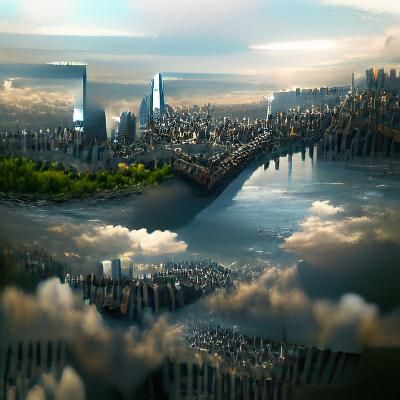 Detailed Matte Painting of New York City