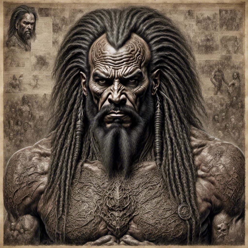 Klingon Portrait in Dark Fantasy Style