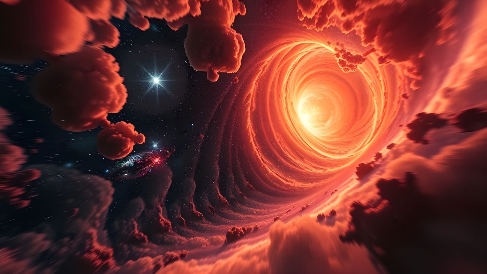 Spectacular Wormhole Warptunnel Through Deep Space