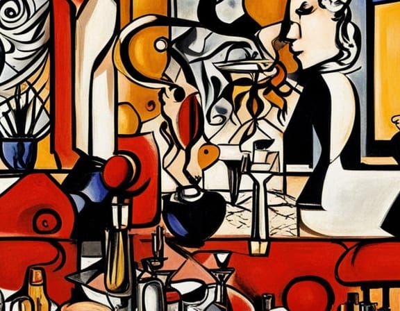 Abstract composition by Fernand Léger and Edouard Manet