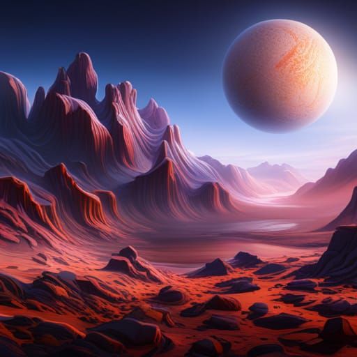 Fantastical Server Planet in Detailed Matte Painting