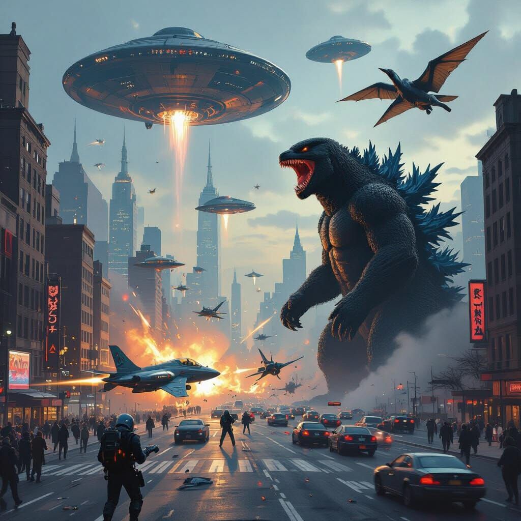 Giant Aliens and Monsters Clash in New York
