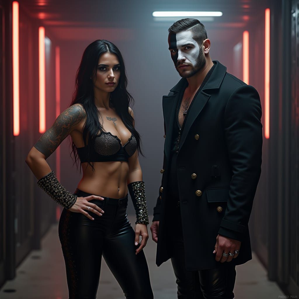 WWE Wrestler Portrait in Ash Thorp Style