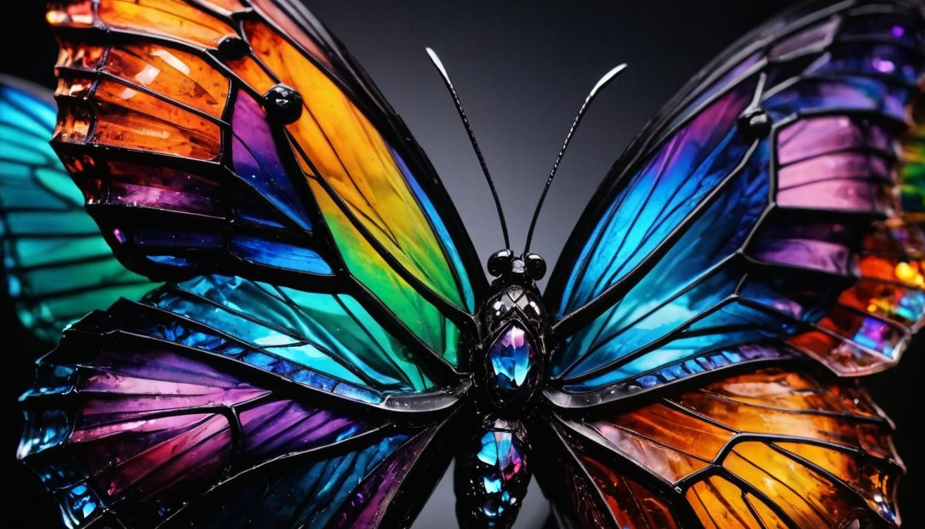 Surreal Crystal Landscape in Polychromatic Style