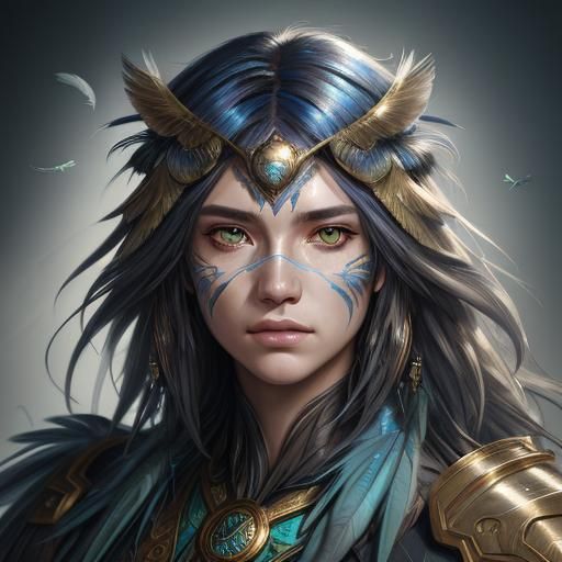 Avian Human Hybrid Portrait in Hyperdetailed Style