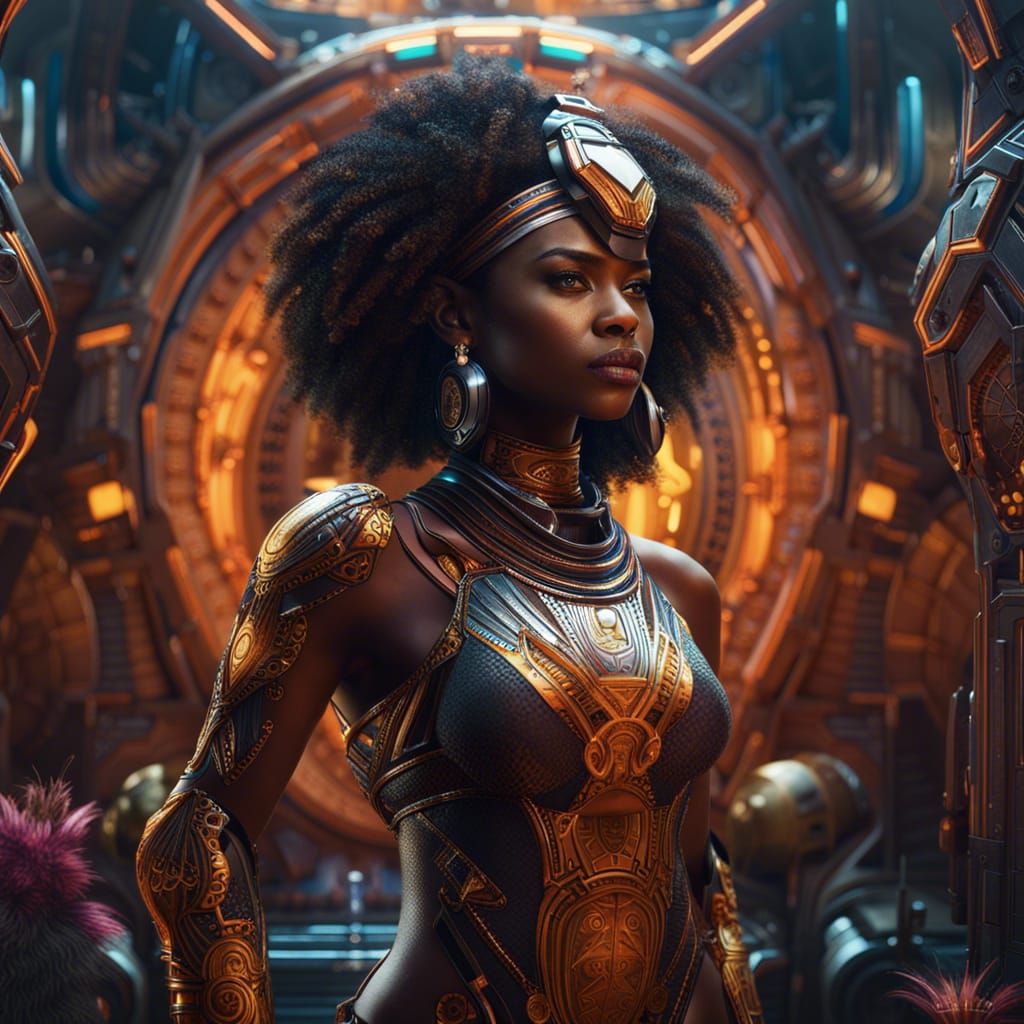 Empowering Afrofuturism Art with Strong Female Character