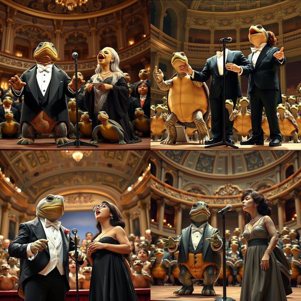 Turtle Opera Singer in Grand Opera House