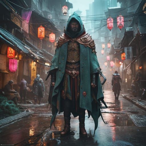 Fierce Fantasy Vanguard on a Detailed Street