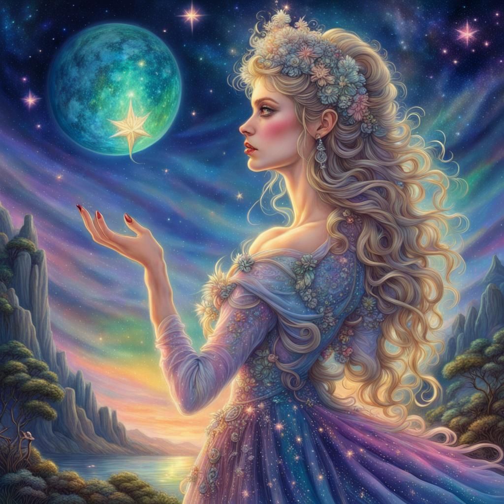 Dazzling Starlight Dress in Fairycore Style