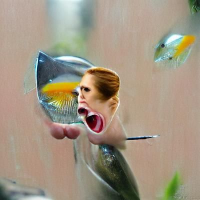 Person Spitting out a Fish
