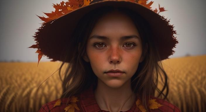 Harvest Moon over Autumn Maple Forest Silhouette