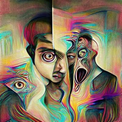 Visceral Image Evoking Paranoia and Schizophrenia
