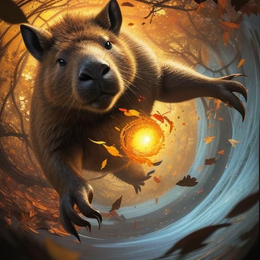 Epic Capybara vs Wombat Battle in Digital Art