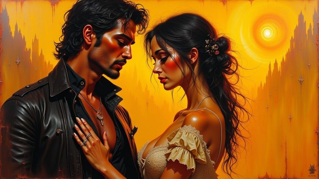 Romantic Interlude in Golden Light