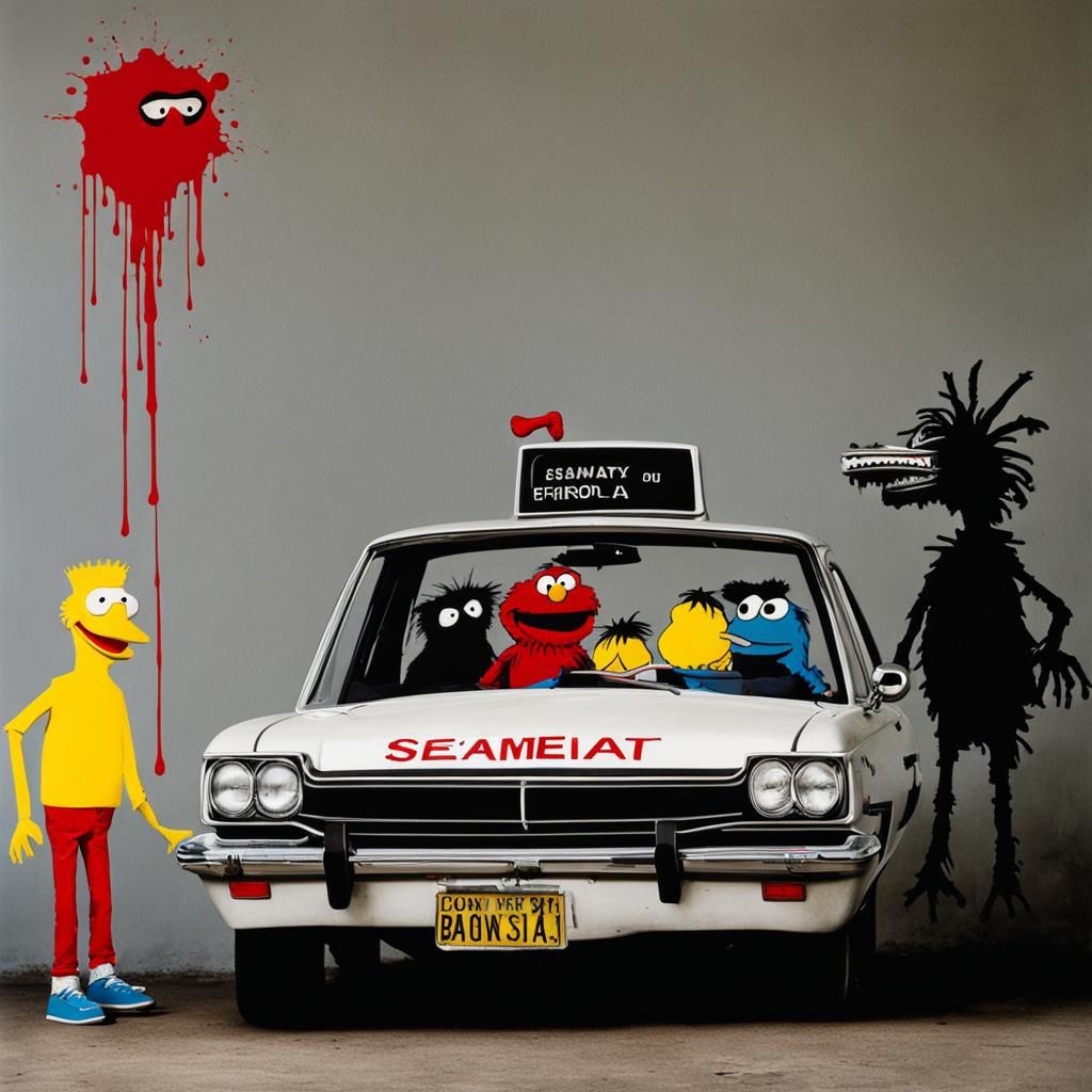 Banksy and Basquiat Inspired Space Horror Art