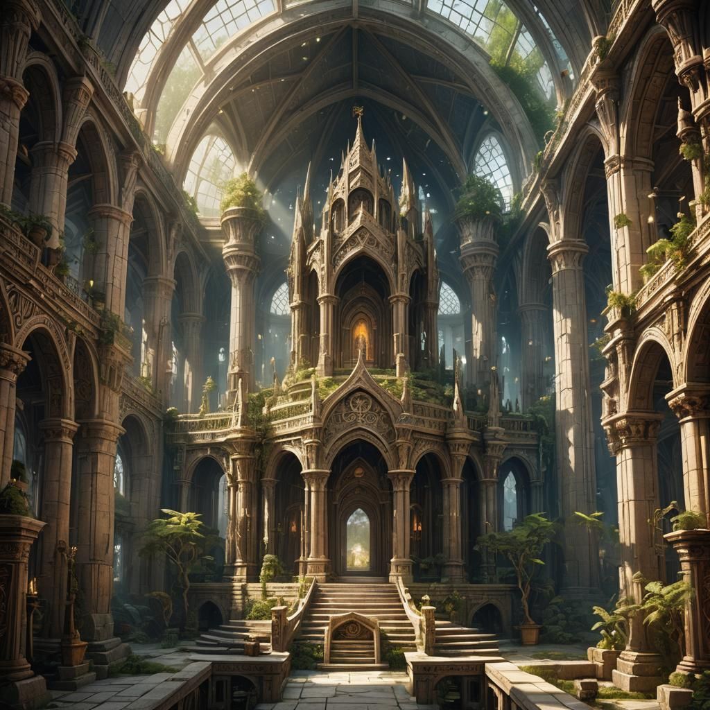 Elven Temple Nave Dedicated to Magic and Mysticism