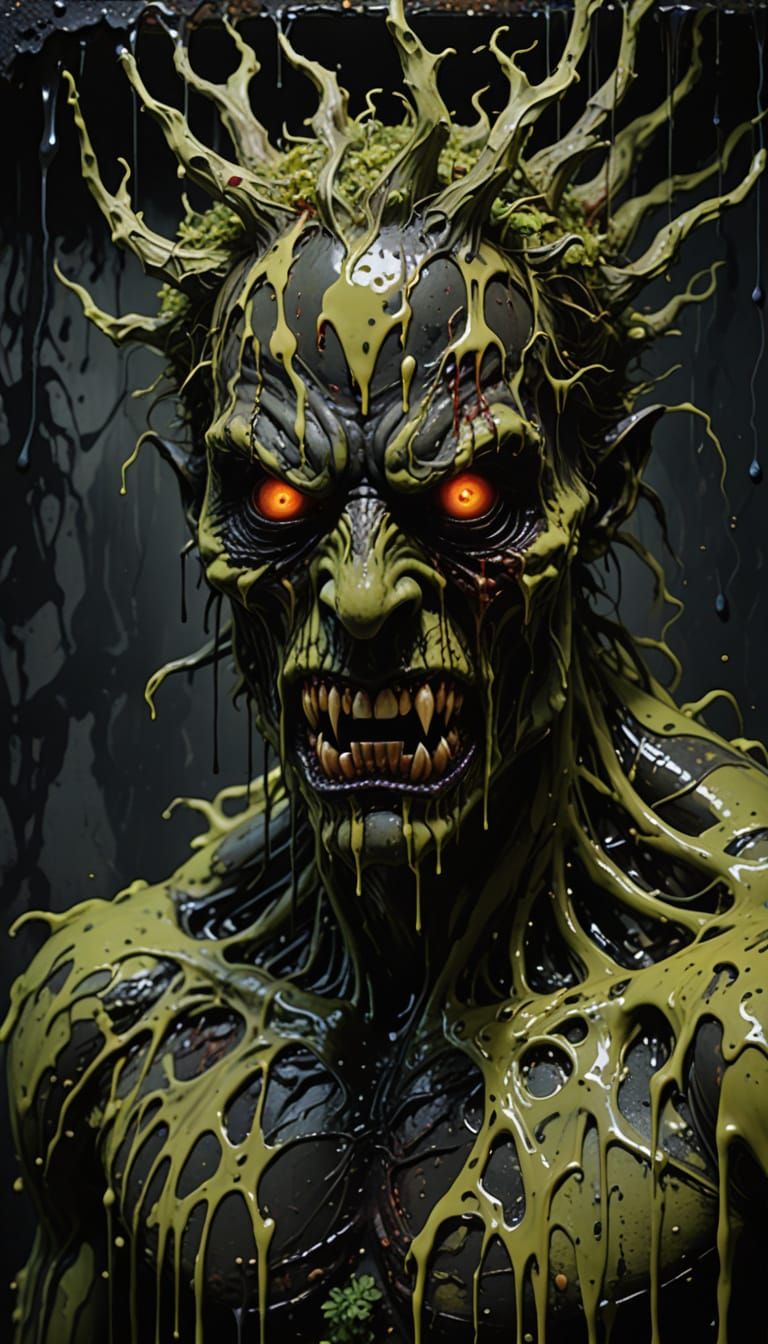 Monstrous Paint Creature in Francis Bacon Style