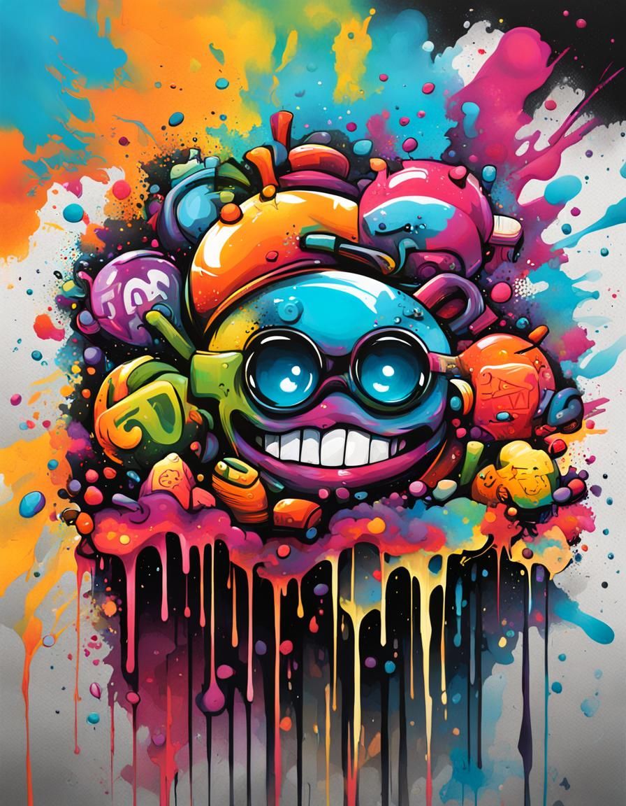 Colorful Graffiti Art Thank You Expression