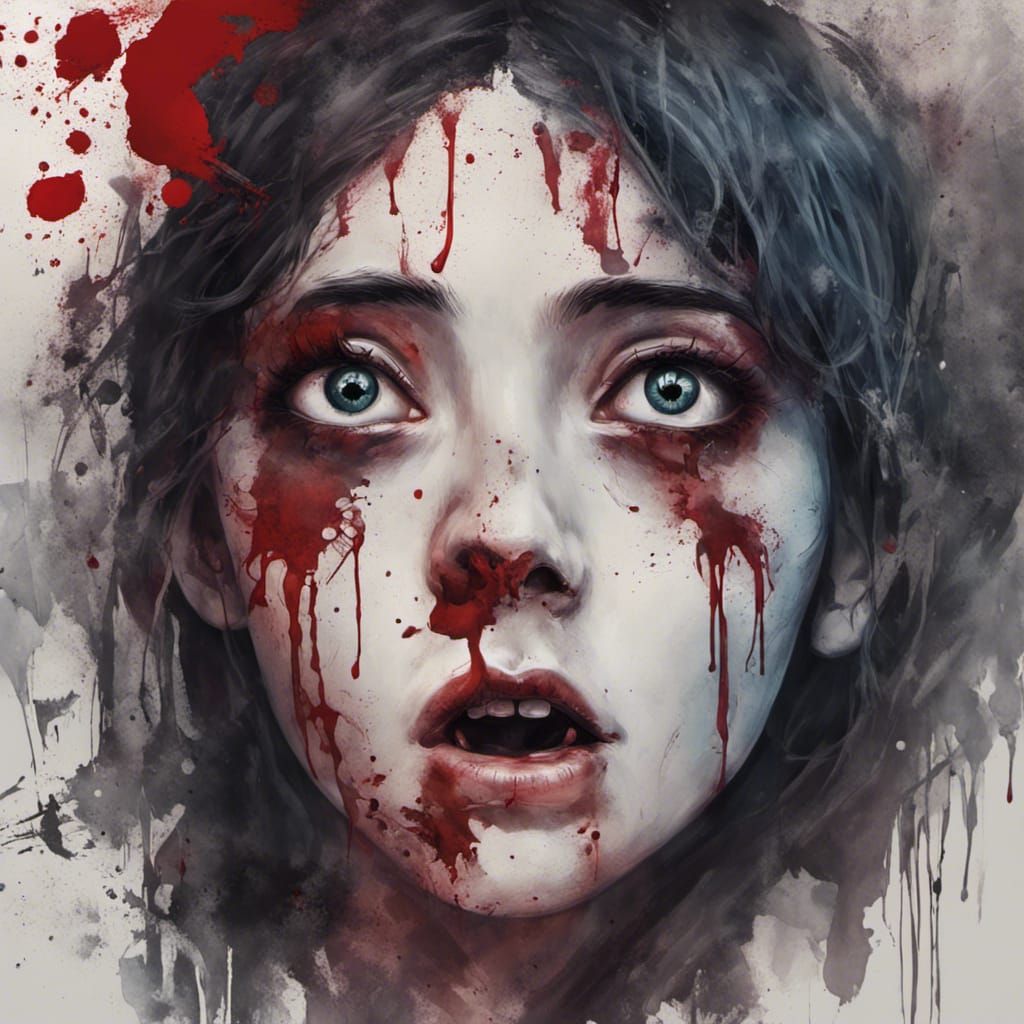 Nightmare: Woman's Scream in Blood and Starlight