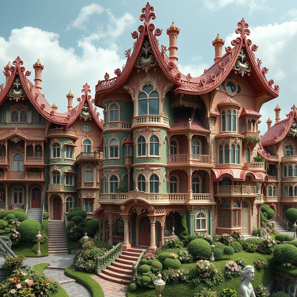 Hyperrealistic Village Castle in Vibrant Fantasy Style