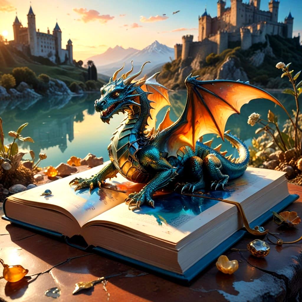 Spring Dragon Unfolds in a Glittering Book Scene