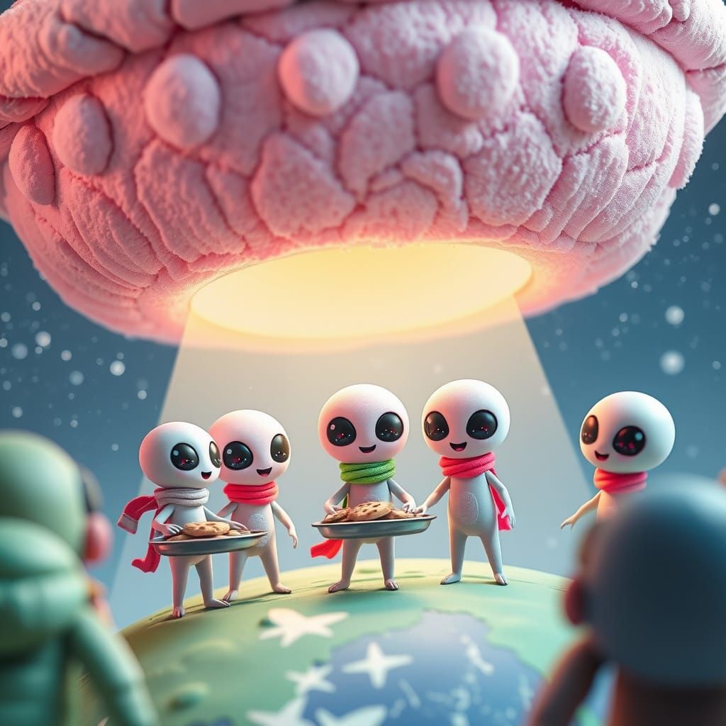 Pastel Aliens Offer Friendship Cookies: Anime Claymation