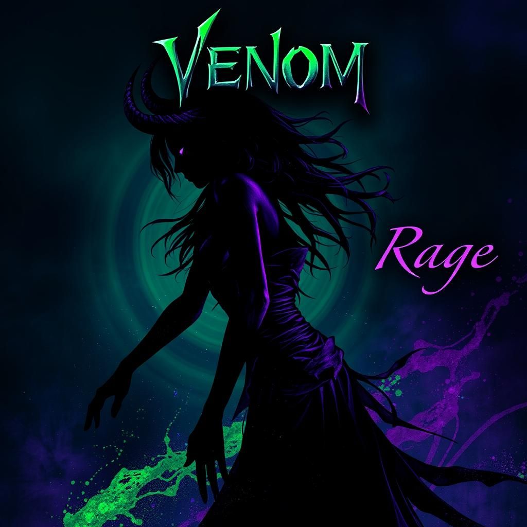 Elven Dancer Silhouette in Acid Art Style