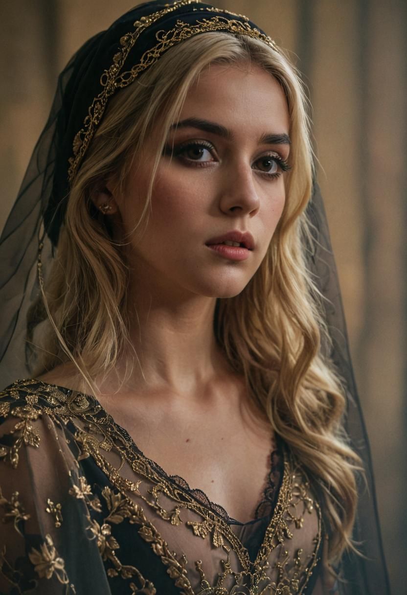 Stunning Medieval Singer in Dark Glamour