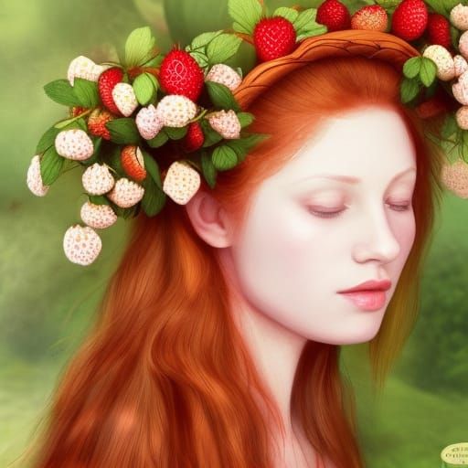 Young Elizabeth Tudor with a Crown of Strawberries
