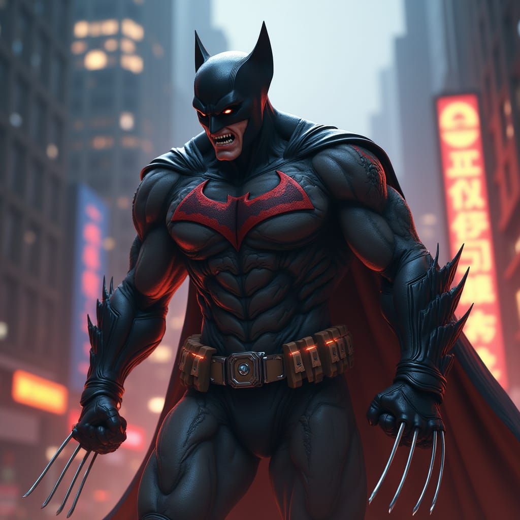 Cyberpunk Horror Fusion: Wolverine and Batman Become Fearsom...