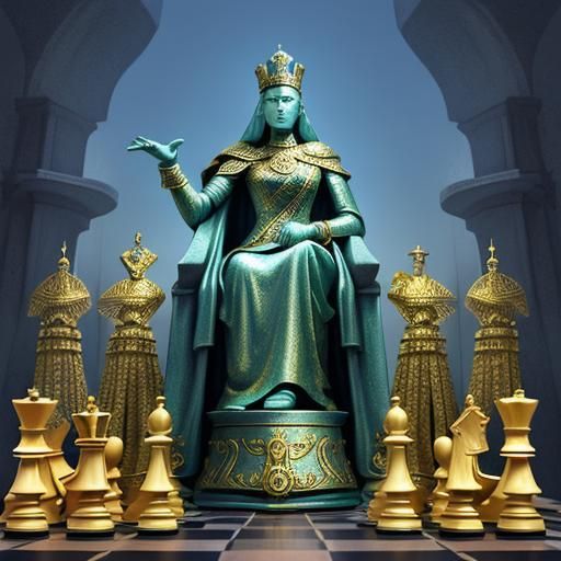 Colorful Fantasy Chess Queen