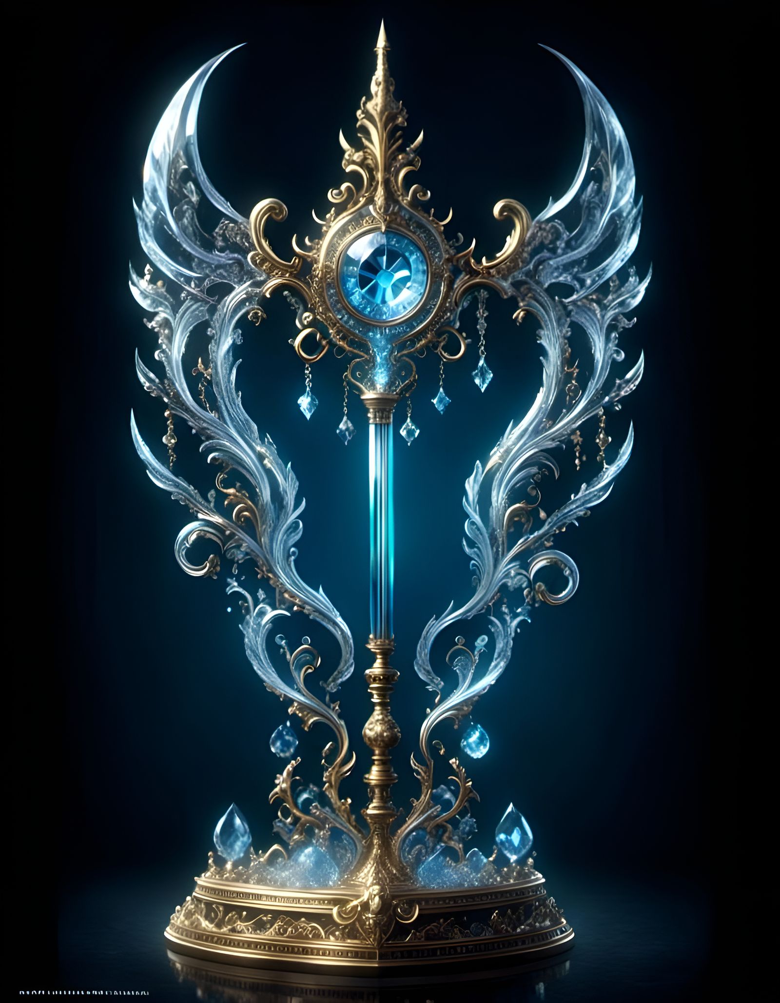 Crystal Keyblade in Royal Palace, 3D Render